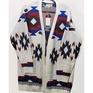 Lucky‎ Brand NWT $149 Open Draped Long Cardigan XL Aztec Western Rodeo Tribal